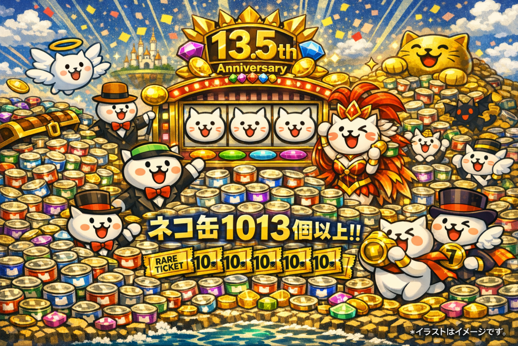 にゃんこ大戦争』13と1/2周年で「にゃんこスロットⅡ」登場！最大