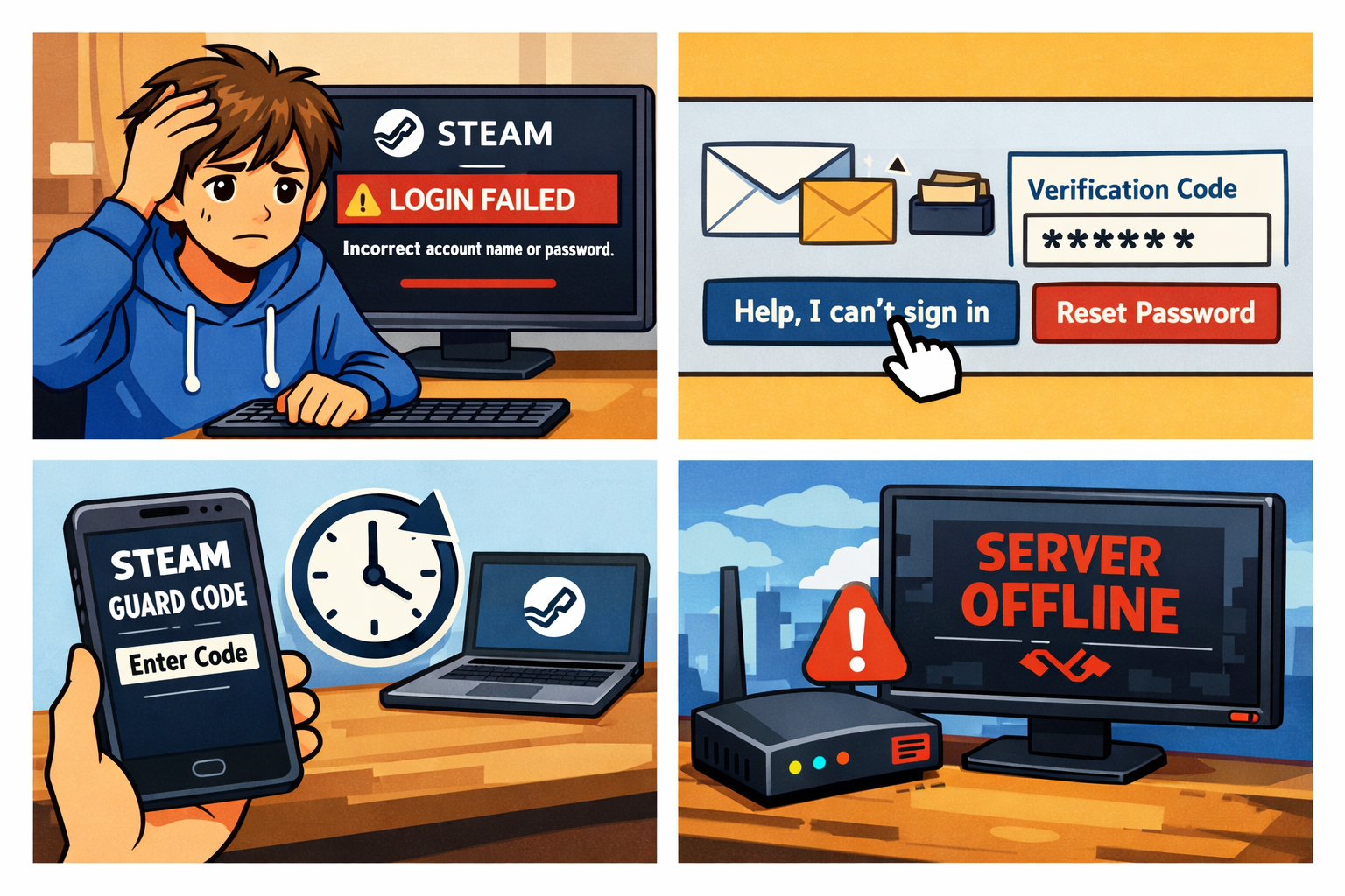 【トラブル解決】Steamアカウントにログインできないときの原因と対処法