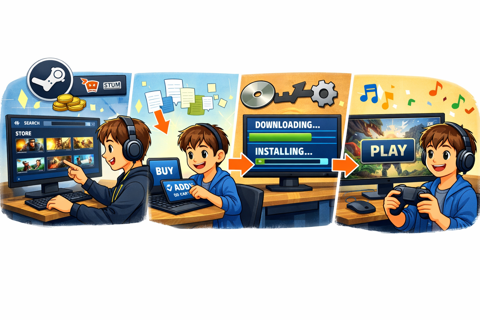 初めてでも迷わない！Steamでゲームを購入してインストールするまでの手順