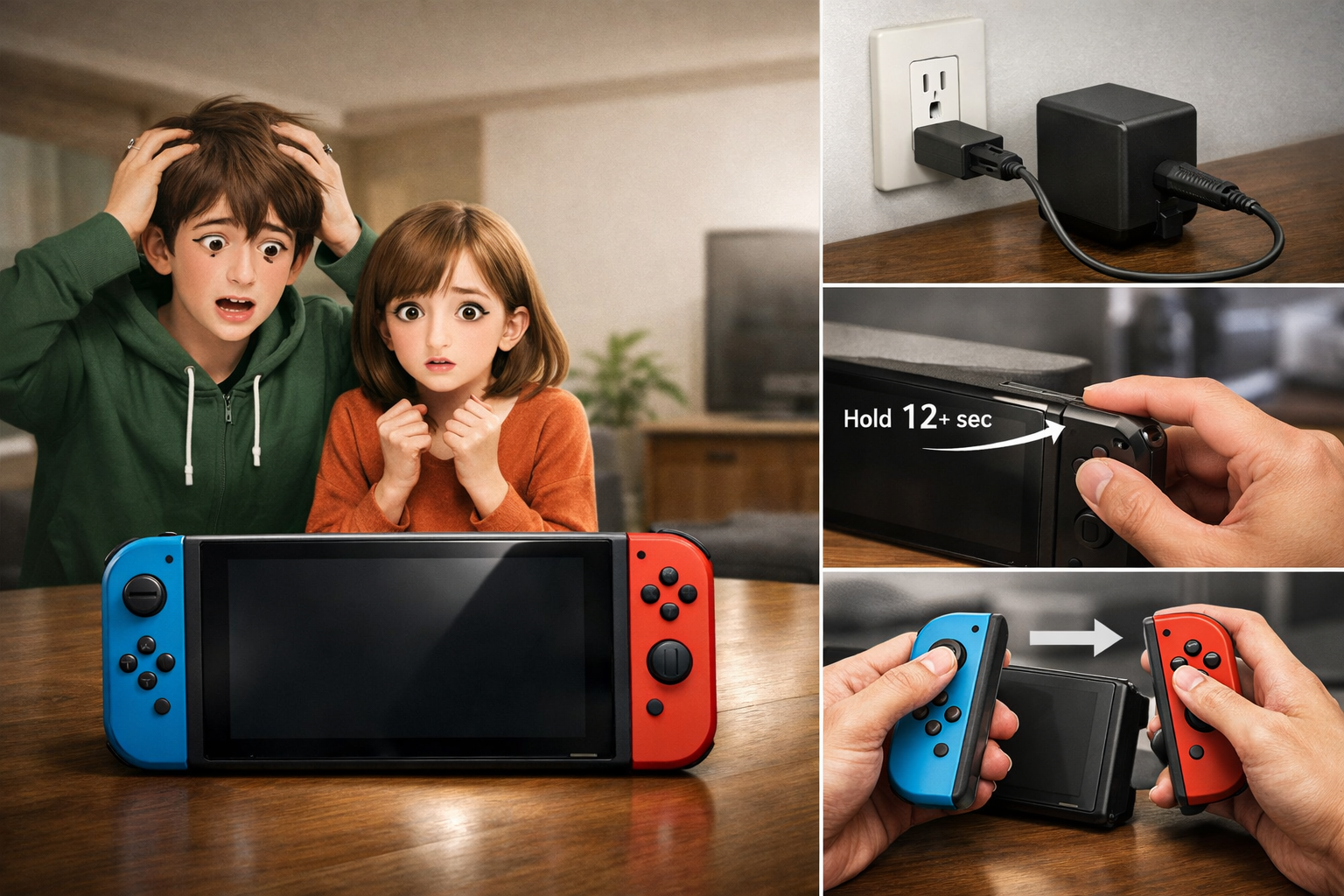 Nintendo Switchの電源が入らない！画面が真っ暗なまま反応しないときの緊急対処手順